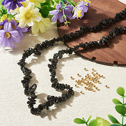 1 hebra de cuentas de chips de obsidiana natural&nbsp;G-TAD0001-04
