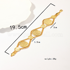 Женские браслеты-цепочки из латуни с ромбами и плоскими круглыми звеньями GY9986-1