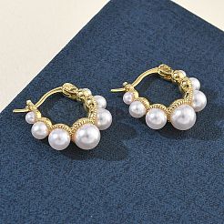 Boucles d'oreilles en laiton de cercle pour les femmes&nbsp;EJEW-A168-14G