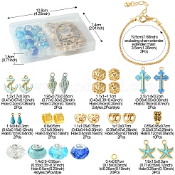 Наборы для изготовления европейских браслетов с эмалированными бусинами из смолы и сплава морской тематики «сделай сам»&nbsp;DIY-FS0006-87