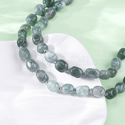 Натуральные окрашенные малайзийские нефритовые самородки из бисера длинные ожерелья для женщин NJEW-F340-A05