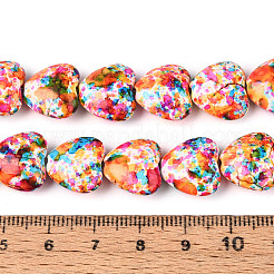 С напылением окрашенные синтетические бирюзовые бусинки&nbsp;G-N352-28A-03