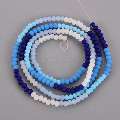 Fili di perle di vetro smerigliato opaco 7 colore&nbsp;X-FGLA-T002-02A-A04