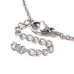 Collier pandant de chat de strass d'alliage avec des chaînes de câble&nbsp;NJEW-K248-01P-02