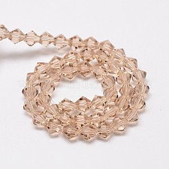 Nachzuahmen österreichischen Kristall Doppelkegel Glasperlen Stränge&nbsp;LS-GLAA-F029-6x6mm-12