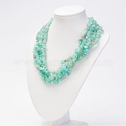 Натуральные амазонитовые многожильные ожерелья NJEW-JN01864-02