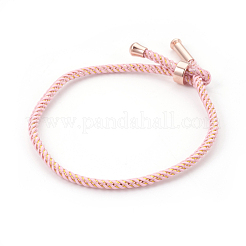 Coppia di bracciali regolabili in corda di nylon&nbsp;BJEW-F362-B-RG