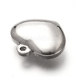 変色しない304ステンレススチールペンダント  ハート  ステンレス鋼色  18.5x20.5x5.5mm  穴：1.6mm&nbsp;STAS-I170-36P