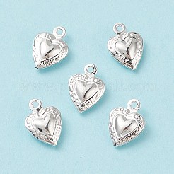 304ステンレススチールチャーム  ハート  銀  12x9x3mm  穴：1mm&nbsp;STAS-I138-14S