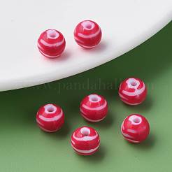 Undurchsichtig gestreifte Acrylperlen&nbsp;MACR-S373-27D-03