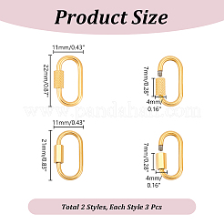6 шт. 2 цвета 304 нержавеющая сталь винтовой карабин замок подвески FIND-UN0003-51A
