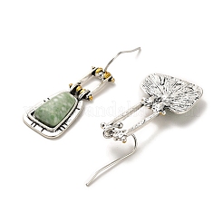 Серьги-подвески трапециевидной формы с синтетической бирюзой&nbsp;EJEW-G370-01AS