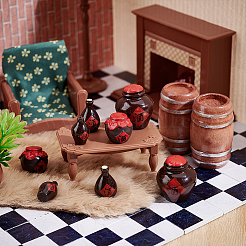 5 Stück Miniaturornamente aus Holzfässern&nbsp;DIY-WH0308-915