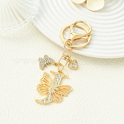 Llavero de aleación de rhinestone y hierro&nbsp;KEYC-YW00279-05