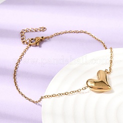 Наборы подвесок в виде сердца из нержавеющей стали 304: колье&nbsp;SJEW-P008-01G