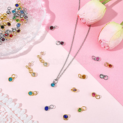 48 pièces 24 styles breloques en strass en verre en alliage plaqué&nbsp;FIND-SC0023-59