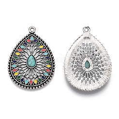 Turquoise synthétique avec pendentifs en émail&nbsp;PALLOY-TAC0044-62AS