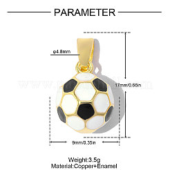 Pendentifs en laiton pavé d'émail noir&nbsp;KK-OY001-23G