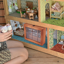 Holzbücherregal mit Büchern Minimodell&nbsp;DJEW-WH0596-027