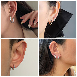 6 пара серег-колец Huggie Hoops из нержавеющей стали 202&nbsp;EJEW-TA0001-57A