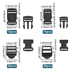 90 шт. 4 стиля пластиковых застежек-слайдеров с лестничным замком и боковых застежек-застежек KY-WR0001-02