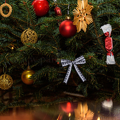 Фортепианный узор из полиэстера с лентой в гросгрин OCOR-WH0086-93