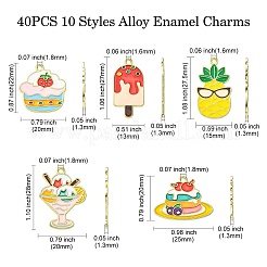40шт 10 стиля подвески из сплава с эмалью&nbsp;ENAM-CJ0003-95
