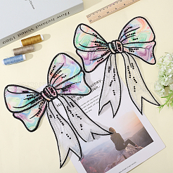 Kostümzubehör mit Bowknot-Polyesterstickerei&nbsp;DIY-WH0308-564A