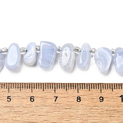 Натуральный голубой кружевной агат с шипами бусины нити G-NH0046-B01-01