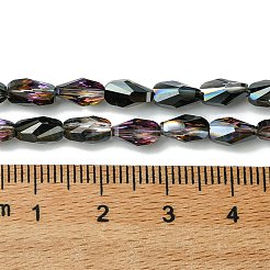 Прозрачные стеклянные бусины гальваническим пряди&nbsp;GLAA-K064-03A-HP01