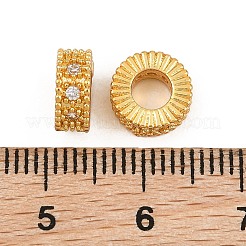Messing Micro Pave klare Zirkonia europäische Perlen&nbsp;CU-CBA6A75-13G