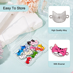 12 шт. 12-цветные эмалевые подвески-соединители в виде котенка&nbsp;FIND-TA0008-95