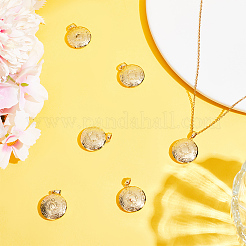 6шт латунные подвески-медальоны KK-BBC0015-48