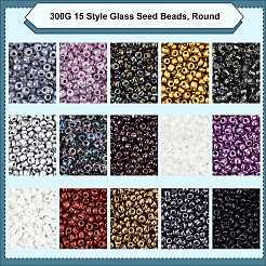 300g 15 perles de rocaille en verre de style&nbsp;SEED-NB0001-38