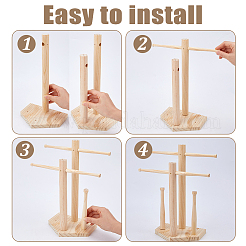 Torre espositiva per anelli di gioielli in legno da baseball&nbsp;ODIS-WH0086-223B
