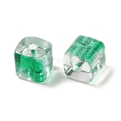 Perlas de vidrio transparente de dos tonos&nbsp;GLAA-NH0001-03I