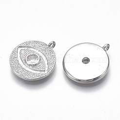 Латунные микро проложить кубического циркония подвески KK-S356-014P-NF