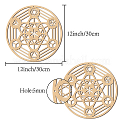 Escultura de pared de madera cortada con láser con tema de chakra&nbsp;WOOD-WH0113-039