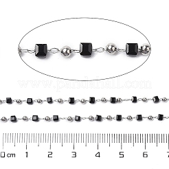 Кубическое стекло и 201 цепь из нержавеющей стали с бусинами CHS-A015-04P