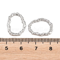 304ステンレススチールリンクリング  質感のある楕円形のリング型  変色なし  ステンレス鋼色  17x13.5x2mm  インナーサイズ：12x9.5mm&nbsp;STAS-L317-27P