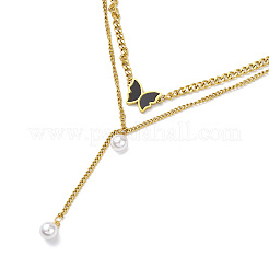 Ионное покрытие (ip) 304 нержавеющая сталь панцирные цепи двухслойные ожерелья NJEW-M199-14G