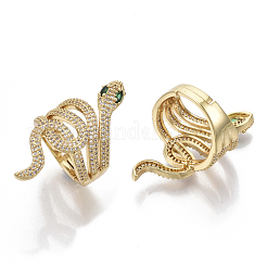 Регулируемые латунные кольца из микро-паве циркония&nbsp;ZIRC-R019-004-NF