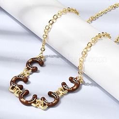 Латунь эмаль кулон ожерелья&nbsp;NJEW-B157-07G-03