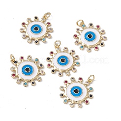 Латунные разноцветные подвески из кубического циркония&nbsp;KK-E068-VA207-2