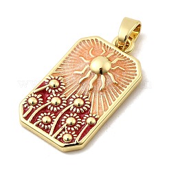 Прямоугольник с подвесками из латуни в форме солнца&nbsp;KK-C134-35G