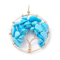 7шт 7 стиля подвески из медной проволоки с драгоценными камнями PALLOY-JF01407