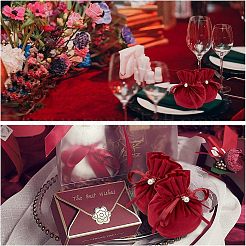 Бархатные сумки для бижутерии с кулиской и пластиковой имитацией жемчуга TP-NB0001-20A