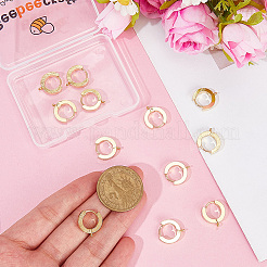 16 шт. фурнитура для сережек-колец Huggie Hoop из нержавеющей стали 201&nbsp;STAS-BBC0008-38G