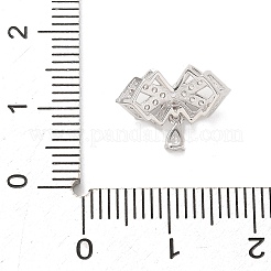 925 бант из стерлингового серебра с прозрачным кубическим цирконием и каплевидными многорядными звеньями STER-M094-01P