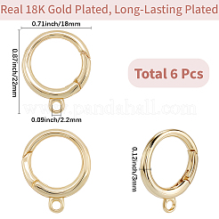 6 шт. латунные пружинные кольца-затворы KK-SC0006-40